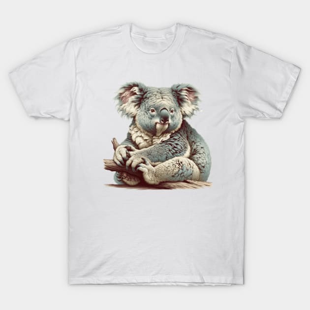 Chill Koala - Natural History Illustration T-Shirt by encyclo